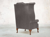 Albert Wing Chair In Lead Classic Leather