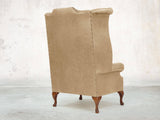 Albert Wing Chair In Oatmeal Classic Leather
