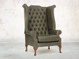 Albert Wing Chair In Seaweed Classic Leather