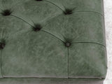 Arthur Chesterfield Footstool In Green Vintage Leather