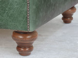 Arthur Chesterfield Footstool In Green Vintage Leather
