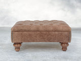 Arthur Chesterfield Footstool In Hickory Vintage Leather