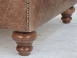 Arthur Chesterfield Footstool In Hickory Vintage Leather