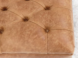 Arthur Chesterfield Footstool In Pecan Vintage Leather