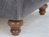 Arthur Chesterfield Footstool In Thunder Vintage Leather