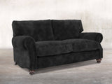 Hetty 2 Seat Sofa In Black Cat Vintage Velvet