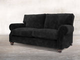 Hetty 2 Seat Sofa In Black Cat Vintage Velvet