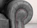 Hetty 2 Seat Sofa In Black Vintage Leather