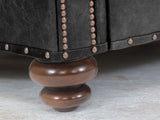 Hetty 2 Seat Sofa In Black Vintage Leather