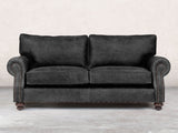 Hetty 3 Seat Sofa In Black Vintage Leather
