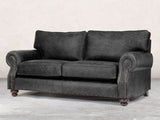 Hetty 3 Seat Sofa In Black Vintage Leather