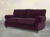 Hetty 3 Seat Sofa In Grape Lush Velvet