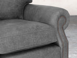 Hetty 3 Seat Sofa In Grey Vintage Leather