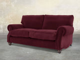Hetty 3 Seat Sofa In Wine Lush Velvet