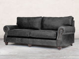 Hetty 4 Seat Sofa In Black Vintage Leather