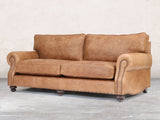 Hetty 4 Seat Sofa In Pecan Vintage Leather