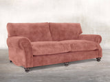 Hetty 4 Seat Sofa In Pink Blush Vintage Velvet