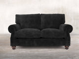 Hetty Snug 2 Seat Sofa In Black Cat Vintage Velvet