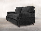 Hetty Snug 2 Seat Sofa In Black Cat Vintage Velvet