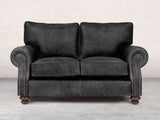 Hetty Snug 2 Seat Sofa In Black Vintage Leather