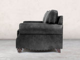 Hetty Snug 2 Seat Sofa In Black Vintage Leather