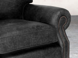 Hetty Snug 2 Seat Sofa In Black Vintage Leather