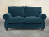 Hetty Snug 2 Seat Sofa In Blue Lush Velvet