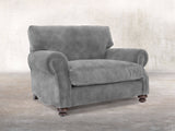 Hetty Snuggler In Dove Vintage Velvet