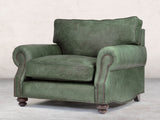 Hetty Snuggler In Green Vintage Leather