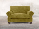 Hetty Snuggler In Olive Vintage Velvet