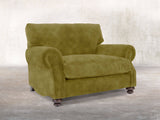 Hetty Snuggler In Olive Vintage Velvet