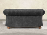 Jasper 2 Seat Chesterfield Sofa In Black Cat Vintage Velvet