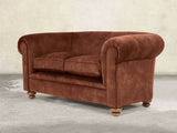 Jasper 2 Seat Chesterfield Sofa In Burnt Umber Vintage Velvet
