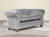 Jasper 2 Seat Chesterfield Sofa In Dove Vintage Velvet
