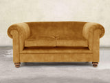 Jasper 2 Seat Chesterfield Sofa In Gold Vintage Velvet