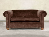 Jasper 2 Seat Chesterfield Sofa In Hickory Vintage Velvet