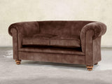 Jasper 2 Seat Chesterfield Sofa In Hickory Vintage Velvet