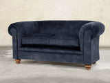 Jasper 2 Seat Chesterfield Sofa In Indigo Vintage Velvet