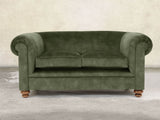 Jasper 2 Seat Chesterfield Sofa In Jade Vintage Velvet