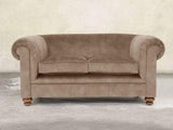 Jasper 2 Seat Chesterfield Sofa In Mocha Vintage Velvet