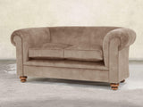 Jasper 2 Seat Chesterfield Sofa In Mocha Vintage Velvet
