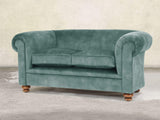 Jasper 2 Seat Chesterfield Sofa In Ocean Storm Vintage Velvet