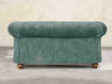 Jasper 2 Seat Chesterfield Sofa In Ocean Storm Vintage Velvet