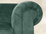 Jasper 2 Seat Chesterfield Sofa In Ocean Storm Vintage Velvet