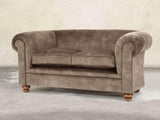 Jasper 2 Seat Chesterfield Sofa In Otter Vintage Velvet