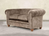 Jasper 2 Seat Chesterfield Sofa In Otter Vintage Velvet
