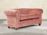 Jasper 2 Seat Chesterfield Sofa In Pink Blush Vintage Velvet