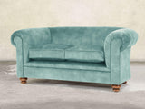 Jasper 2 Seat Chesterfield Sofa In Summer Mist Vintage Velvet