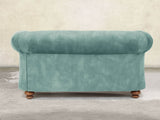 Jasper 2 Seat Chesterfield Sofa In Summer Mist Vintage Velvet