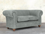Jasper 2 Seat Chesterfield Sofa In Ash Soft 'n' Easy Leather